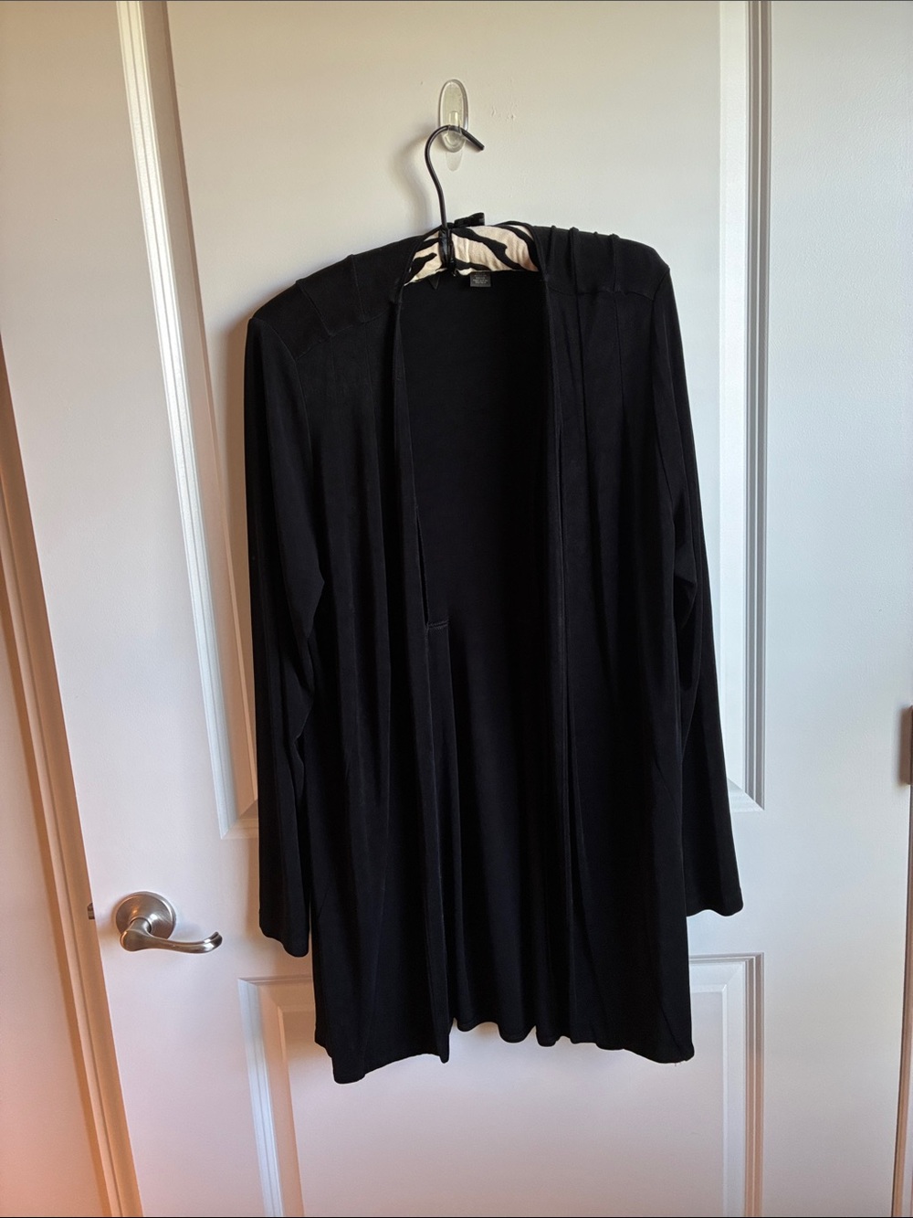Chico's Black Open-Front Long Cardigan